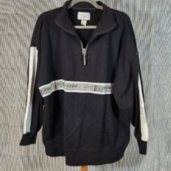 Vintage Express Athletique Large $65 90s Quarter Zip Sweatshirt Y2K Rare - Picture 1 of 5